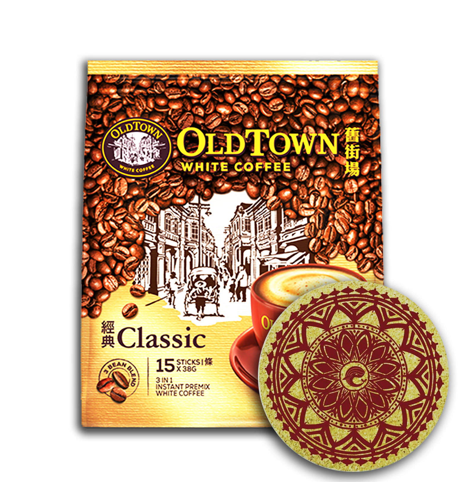(Classic) OLDTOWN White Coffee Asian Instant Coffee 38g x 15 Instant Packets